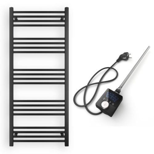 Törölközőszárító radiátor elektromos fűtőpatronnal 60 x 140 cm - Nero Italia AF13-600W (fekete)