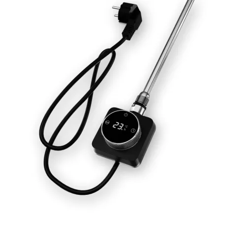 Törölközőszárító radiátor elektromos fűtőpatronnal 60 x 140 cm - Nero Italia AF14-600W (fekete)