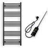 Törölközőszárító radiátor elektromos fűtőpatronnal 60 x 140 cm - Nero Italia C-600W (fekete)