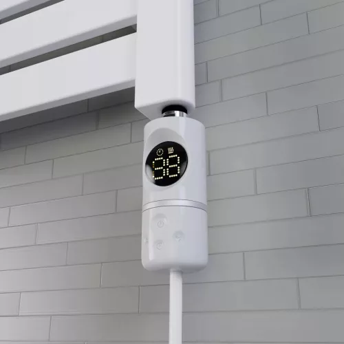 Törölközőszárító radiátor elektromos fűtőpatronnal 60 x 140 cm - Nero Italia C-600W (fehér)