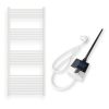 Törölközőszárító radiátor elektromos fűtőpatronnal 60 x 140 cm - Nero Italia C-600W (fehér)