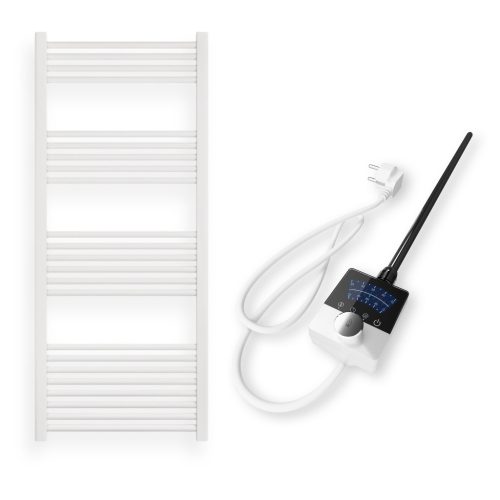 Törölközőszárító radiátor elektromos fűtőpatronnal 60 x 140 cm - Nero Italia C-600W (fehér)