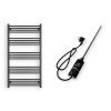 Törölközőszárító radiátor elektromos fűtőpatronnal 75 x 140 cm - Nero Italia C-600W (fekete)