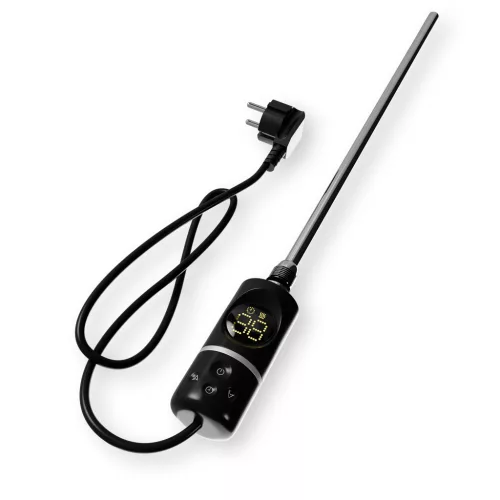 Törölközőszárító radiátor elektromos fűtőpatronnal 75 x 140 cm - Nero Italia C-600W (fekete)