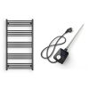 Törölközőszárító radiátor elektromos fűtőpatronnal 75 x 140 cm - Nero Italia AF13-600W (fekete)