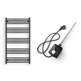   Törölközőszárító radiátor elektromos fűtőpatronnal 75 x 140 cm - Nero Italia AF13-600W (fekete)