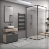 Törölközőszárító radiátor elektromos fűtőpatronnal 75 x 140 cm - Nero Italia AF13-600W (fekete)