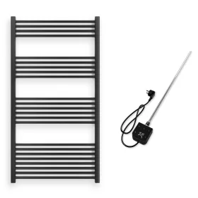   Törölközőszárító radiátor elektromos fűtőpatronnal 75 x 140 cm - Nero Italia AF-05-600W (fekete)