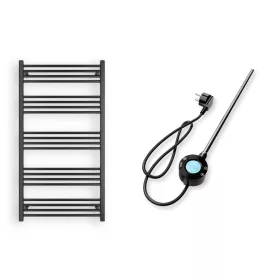   Törölközőszárító radiátor elektromos fűtőpatronnal 75 x 140 cm - Nero Italia S-600W (fekete)