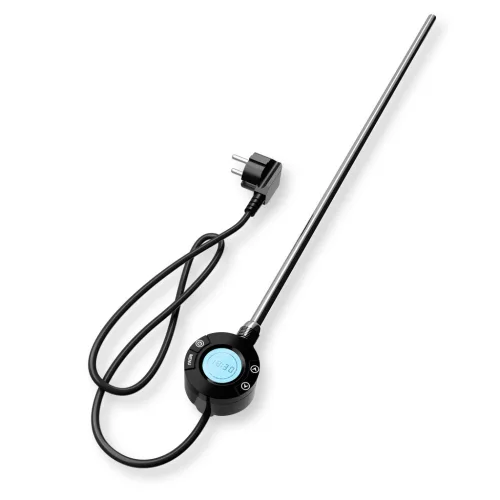 Törölközőszárító radiátor elektromos fűtőpatronnal 75 x 140 cm - Nero Italia S-600W (fekete)