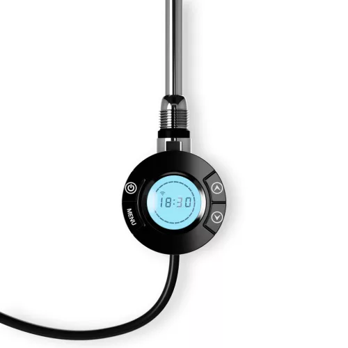 Törölközőszárító radiátor elektromos fűtőpatronnal 75 x 140 cm - Nero Italia S-600W (fekete)