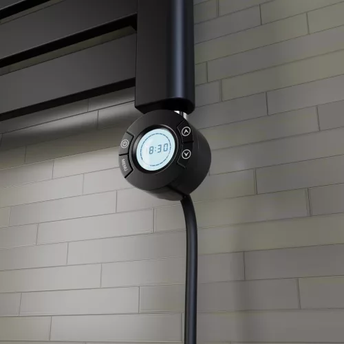 Törölközőszárító radiátor elektromos fűtőpatronnal 75 x 140 cm - Nero Italia S-600W (fekete)