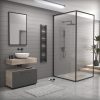 Törölközőszárító radiátor elektromos fűtőpatronnal 30 x 150 cm - Nero Italia C-400W (fekete)