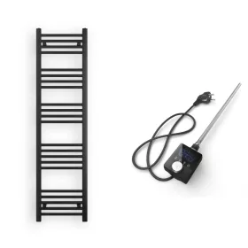 Törölközőszárító radiátor elektromos fútőpatronnal 40 x 150 cm - Nero Italia AF-05-400W (fekete)