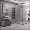 Törölközőszárító radiátor elektromos fűtőpatronnal 50 x 150 cm - Nero Italia C-600W (fekete)