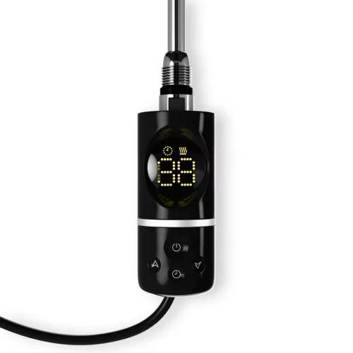 Törölközőszárító radiátor elektromos fűtőpatronnal 50 x 150 cm - Nero Italia C-600W (fekete)