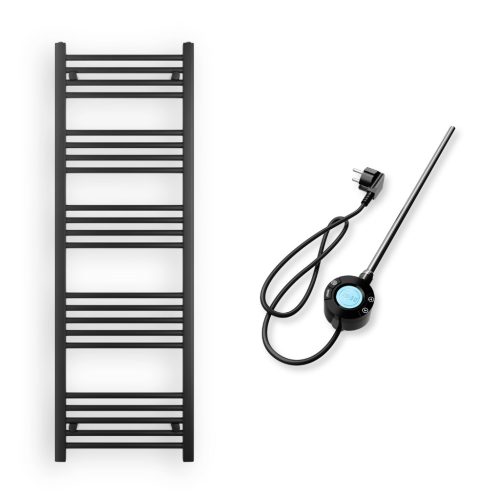 Törölközőszárító radiátor elektromos fűtőpatronnal 50 x 150 cm - Nero Italia S-600W (fekete)