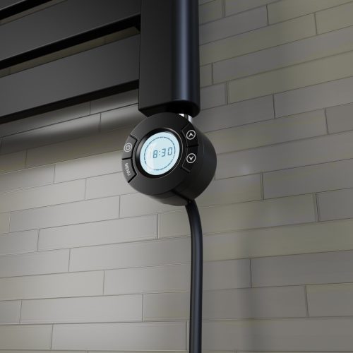 Törölközőszárító radiátor elektromos fűtőpatronnal 50 x 150 cm - Nero Italia S-600W (fekete)