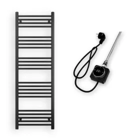   Törölközőszárító radiátor elektromos fűtőpatronnal 50 x 150 cm - Nero Italia AF14-600W (fekete)