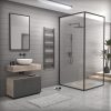 Törölközőszárító radiátor elektromos fűtőpatronnal 50 x 150 cm - Nero Italia S-600W (szürke)