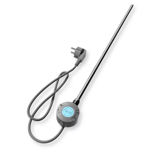 Törölközőszárító radiátor elektromos fűtőpatronnal 50 x 150 cm - Nero Italia S-600W (szürke)
