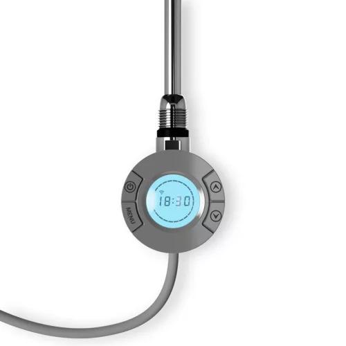 Törölközőszárító radiátor elektromos fűtőpatronnal 50 x 150 cm - Nero Italia S-600W (szürke)