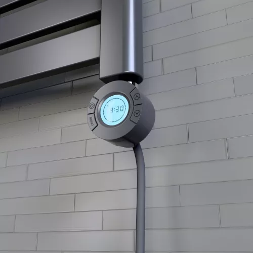 Törölközőszárító radiátor elektromos fűtőpatronnal 50 x 150 cm - Nero Italia S-600W (szürke)