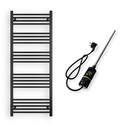 Törölközőszárító radiátor elektromos fűtőpatronnal 60 x 150 cm - Nero Italia C-600W (fekete)