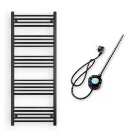   Törölközőszárító radiátor elektromos fűtőpatronnal 60 x 150 cm - Nero Italia S-600W (fekete)