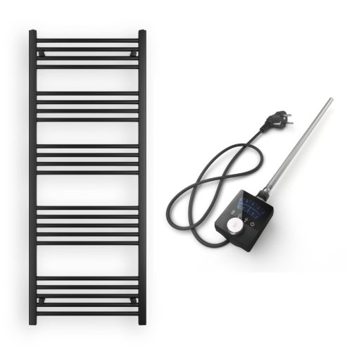 Törölközőszárító radiátor elektromos fűtőpatronnal 60 x 150 cm - Nero Italia AF13-600W (fekete)