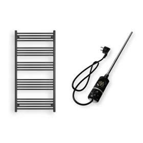   Törölközőszárító radiátor elektromos fűtőpatronnal 75 x 150 cm - Nero Italia C-600W (fekete)