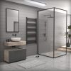 Törölközőszárító radiátor elektromos fűtőpatronnal 75 x 150 cm - Nero Italia C-600W (fekete)