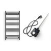 Törölközőszárító radiátor elektromos fűtőpatronnal 75 x 150 cm - Nero Italia AF13-600W (fekete)