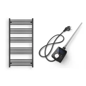   Törölközőszárító radiátor elektromos fűtőpatronnal 75 x 150 cm - Nero Italia AF13-600W (fekete)