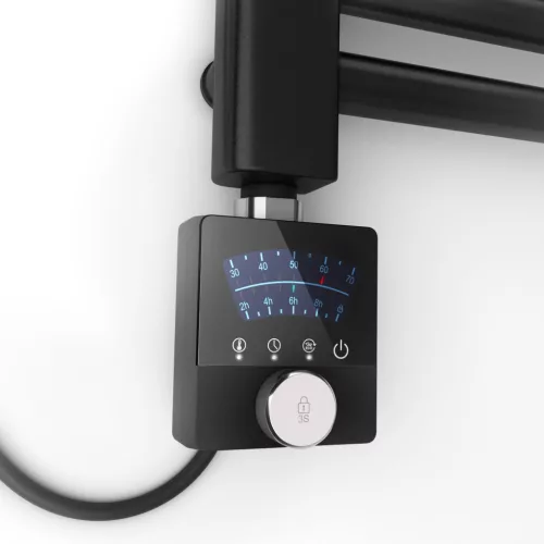 Törölközőszárító radiátor elektromos fűtőpatronnal 75 x 150 cm - Nero Italia AF13-600W (fekete)