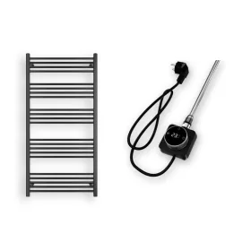   Törölközőszárító radiátor elektromos fűtőpatronnal 75 x 150 cm - Nero Italia AF14-600W (fekete)