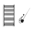 Törölközőszárító radiátor elektromos fűtőpatronnal 75 x 150 cm - Nero Italia AF05-600W (fekete)