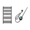 Törölközőszárító radiátor elektromos fűtőpatronnal 75 x 150 cm - Nero Italia S-600W (fekete)