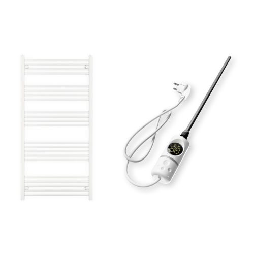 Törölközőszárító radiátor elektromos fűtőpatronnal 75 x 150 cm - Nero Italia C-600W (fehér)