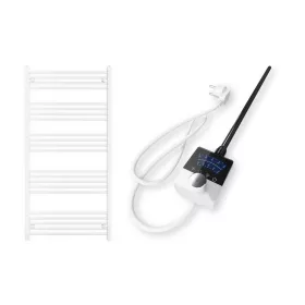 Törölközőszárító radiátor elektromos fűtőpatronnal 75 x 150 cm - Nero Italia C-600W (fehér)