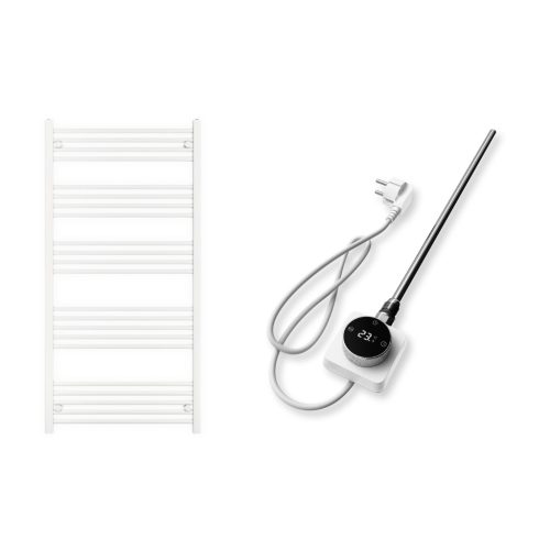 Törölközőszárító radiátor elektromos fűtőpatronnal 75 x 150 cm - Nero Italia C-600W (fehér)