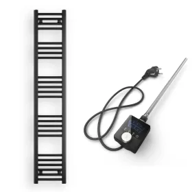 Törölközőszárító radiátor elektromos fútőpatronnal 30 x 160 cm - Nero Italia AF-13-400W (fekete)