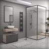 Törölközőszárító radiátor elektromos fútőpatronnal 30 x 160 cm - Nero Italia AF-13-400W (fekete)