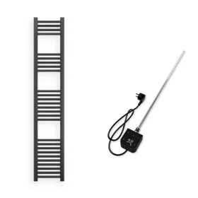 Törölközőszárító radiátor elektromos fútőpatronnal 30 x 160 cm - Nero Italia AF-05-400W (fekete)