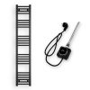Törölközőszárító radiátor elektromos fútőpatronnal 30 x 160 cm - Nero Italia 400W (fekete)