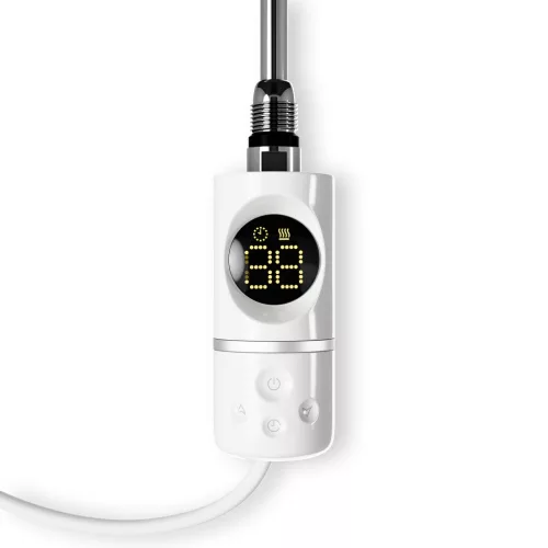 Törölközőszárító radiátor elektromos fűtőpatronnal 30 x 160 cm - Nero Italia C-400W (fehér)