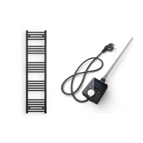 Törölközőszárító radiátor elektromos fútőpatronnal 40 x 160 cm - Nero Italia AF-13-400W (fekete)