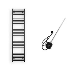 Törölközőszárító radiátor elektromos fútőpatronnal 40 x 160 cm - Nero Italia 400W (fekete)