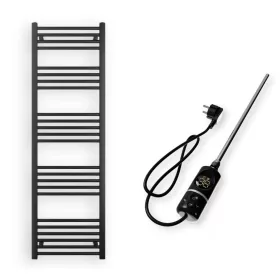   Törölközőszárító radiátor elektromos fűtőpatronnal 50 x 160 cm - Nero Italia C-600W (fekete)