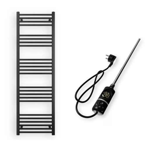 Törölközőszárító radiátor elektromos fűtőpatronnal 50 x 160 cm - Nero Italia C-600W (fekete)